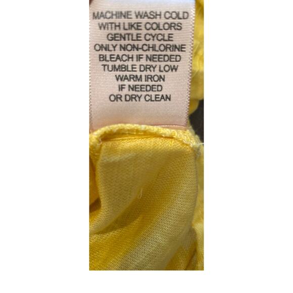 Philosophy Republic Clothing Yellow Square Neck Peasant Top L Cottagecore Boho - Picture 8 of 8